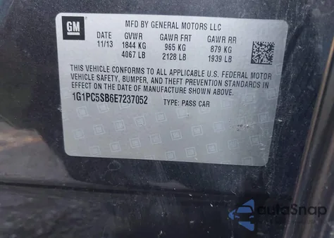 2014 Chevrolet Cruze Lt from USA, damaged, VIN 1G1PC5SB6E7237052